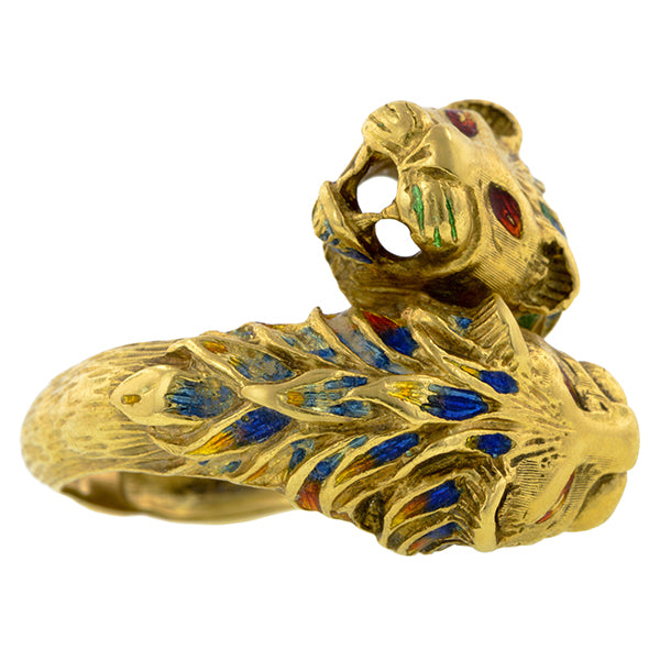 Vintage Double Lion Crossover Ring:: Doyle & Doyle