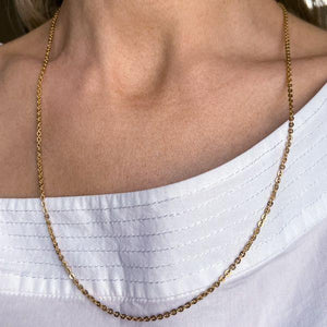 Vintage Gold Cable Link Chain Necklace, from Doyle & Doyle antique and vintage jewelry boutique