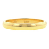 Comfort Fit Wedding Band Ring, 3mm 18ky