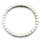 Contemporary ring: a Platinum Square Pattern Diamond Eternity Wedding Band sold by Doyle & Doyle vintage and antique jewelry boutique.