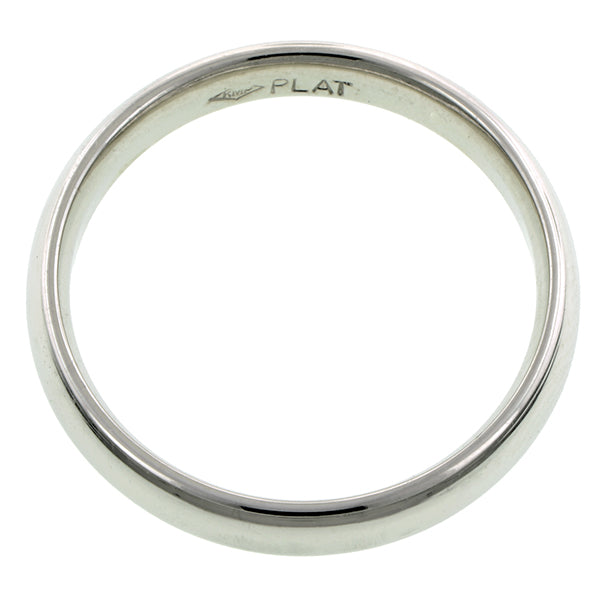 Contemporary ring: a Platinum Comfort Fit Wedding Band Ring, 4mm sold by Doyle & Doyle vintage and antique jewelry boutique.