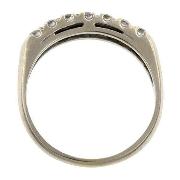 Vintage ring: a White Gold Diamond Wedding Band sold by Doyle & Doyle vintage and antique jewelry boutique.