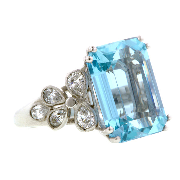 Aquamarine & Diamond Ring:: Doyle & Doyle