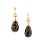 Tiger's Eye & Diamond Drop Earrings- Heirloom by Doyle & Doyle::
