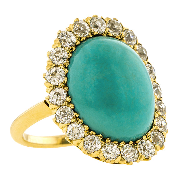 Antique Turquoise & Diamond Ring:: Doyle & Doyle