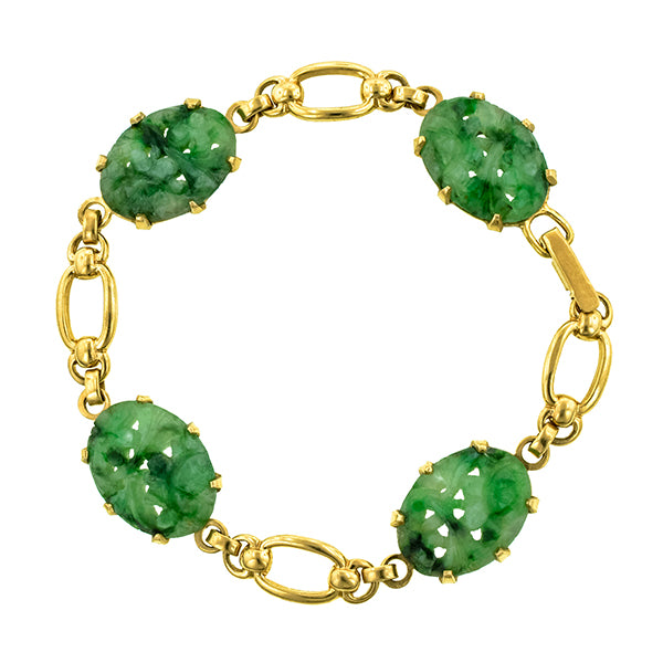 Vintage Carved Jade Bracelet