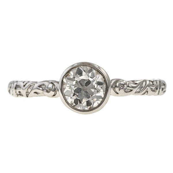 Old Euro 0.73ct. Bezel Engagement Ring- Heirloom by Doyle & Doyle, sold by Doyle & Doyle an antique and vintage jewelry store.