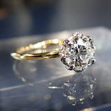 North Star Engagement Ring, Old Euro 1.04ct., West 13th Collection- sold by Doyle & Doyle an antique & vintage jewelry store.