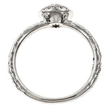 Contemporary ring: Diamond Frame Engagement Ring, Old Euro 0.50ct- Heirloom sold by Doyle & Doyle vintage and antique jewelry boutique.