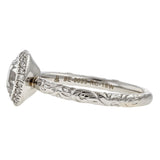 Contemporary ring: a White Gold Diamond Frame Engagement Ring, Old Euro 1.04ct- Heirloom sold by Doyle & Doyle vintage and antique jewelry boutique.