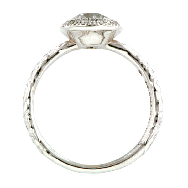 Contemporary ring: a White Gold Old European Cut Heirloom By Doyle & Doyle Engagement Ring sold by Doyle & Doyle vintage and antique jewelry boutique.