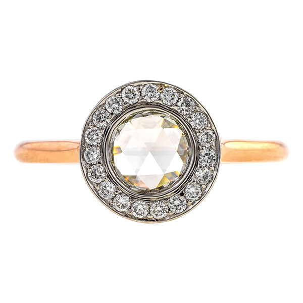 Rose Cut Round Brilliant Frame Engagement Ring- Heirloom by Doyle & Doyle