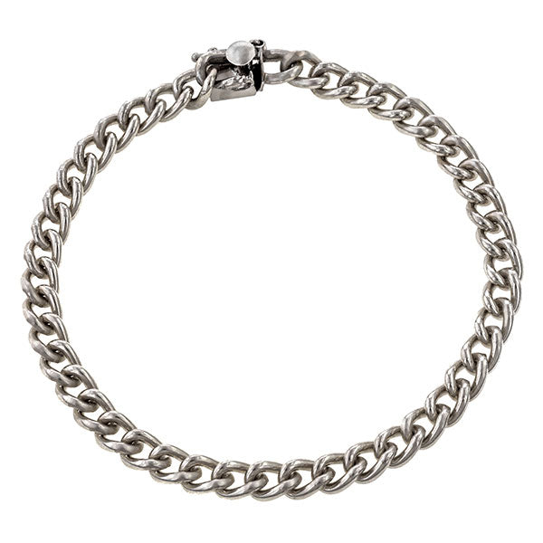 Curb Link Bracelet, a bracelet in sterling silver, Heirloom by Doyle & Doyle, sold by Doyle & Doyle vintage and antique jewelry boutique.