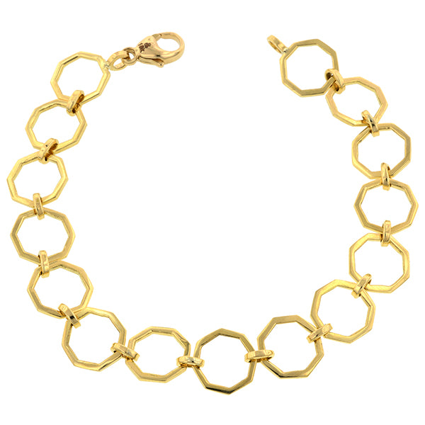 Octagonal Gold Link Chain Bracelet, from Doyle & Doyle antique and vintage jewelry