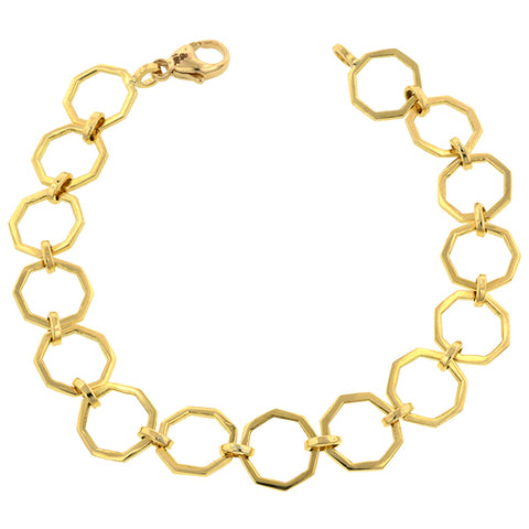 Octagonal Gold Link Chain Bracelet, from Doyle & Doyle antique and vintage jewelry