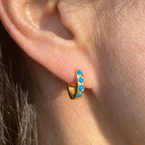 Turquoise Huggie Earrings- Heirloom by Doyle & Doyle::