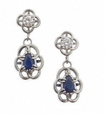 Entwined Diamond & Sapphire Drop Earrings- Heirloom by Doyle & Doyle