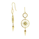 Gold Diamond Sunburst Earrings, Heirloom by Doyle & Doyle Collection