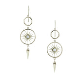 Silver Diamond Sunburst Earrings, Heirloom by Doyle & Doyle Collection