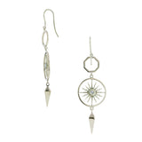 Silver Diamond Sunburst Earrings, Heirloom by Doyle & Doyle Collection