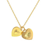 You and Me Heart Pendant Necklace sold by Doyle and Doyle an antique and vintage jewelry boutique