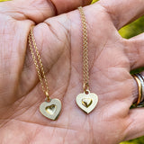 You and Me Heart Pendant Necklace sold by Doyle and Doyle an antique and vintage jewelry boutique
