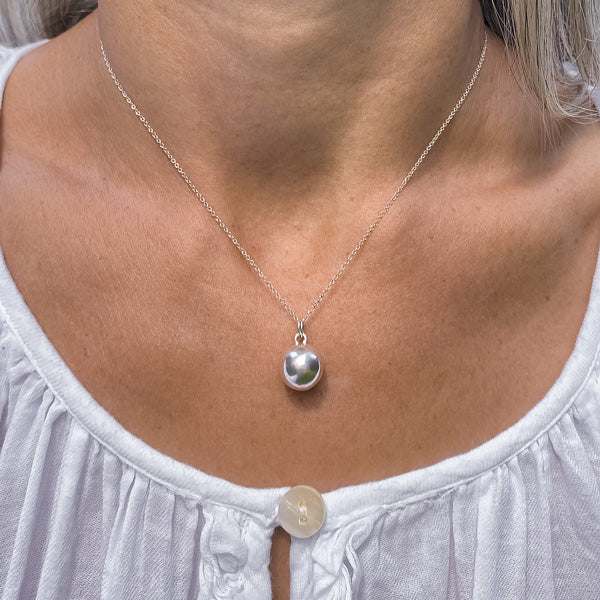 You and Me Sphere Heart Pendant Necklace sold by Doyle and Doyle an antique and vintage jewelry boutique