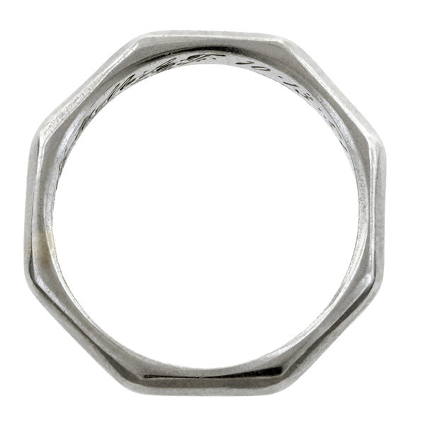 Vintage Platinum Wedding Band Ring sold by Doyle & Doyle vintage and antique jewelry boutique.