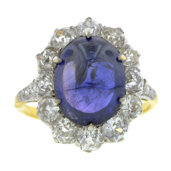 Vintage Sapphire & Diamond Ring, Cab 7.00ct :: Doyle & Doyle