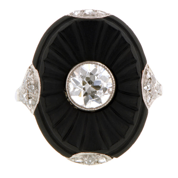 Art Deco Diamond & Onyx Ring:: Doyle & Doyle