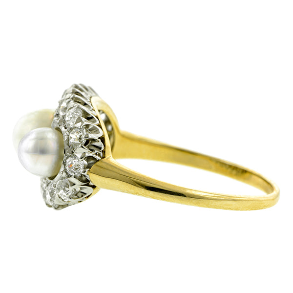Edwardian Pearl & Diamond Ring::Doyle & Doyle