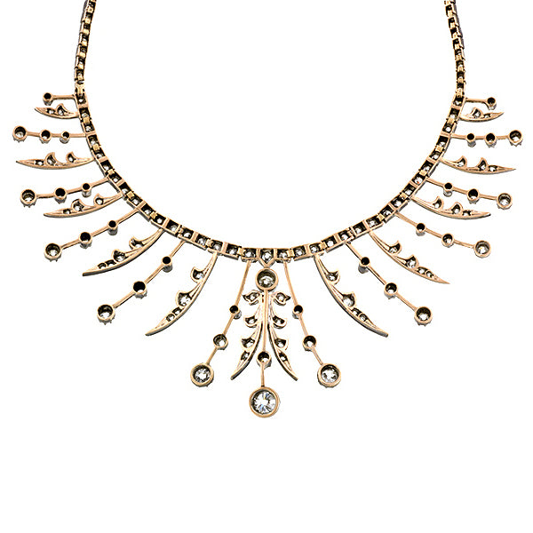 Victorian Old European Diamond Fringe Necklace sold by Doyle and Doyle an antique and vintage jewelry boutique