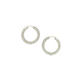Pavé Diamond Hoop Earrings, from Doyle & Doyle antique and vintage jewelry boutique