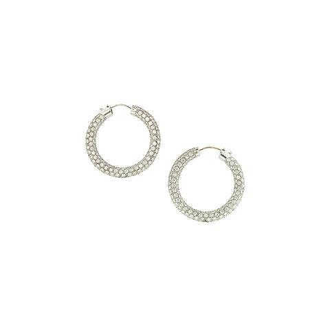 Pavé Diamond Hoop Earrings, from Doyle & Doyle antique and vintage jewelry boutique