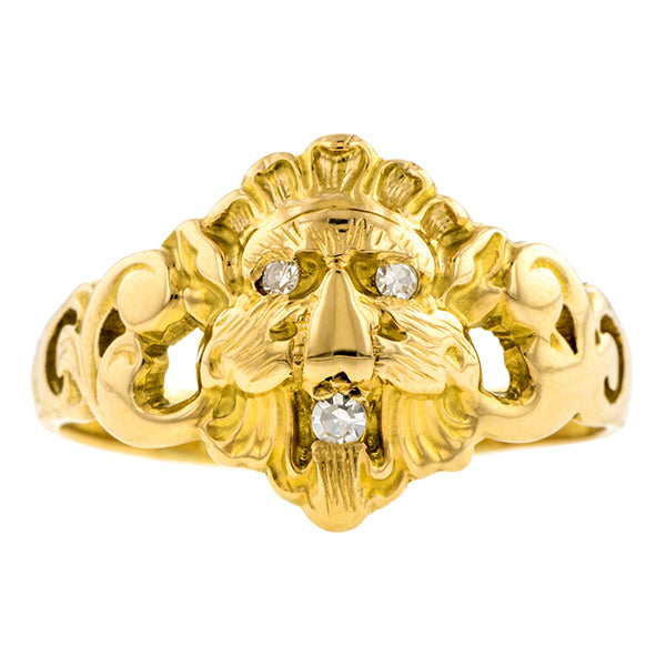 Antique Lion Diamond Ring:: Doyle & Doyle