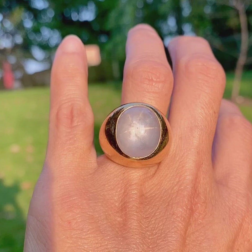 Wedding Ring Men's Lindy Star Sapphire Ring 14kt Lindy Star