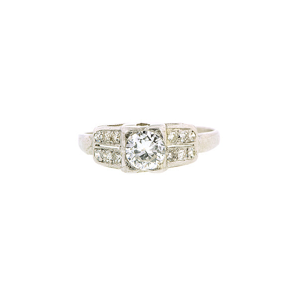 Art Deco TRB .50ct Platinum Engagement Ring:: Doyle & Doyle