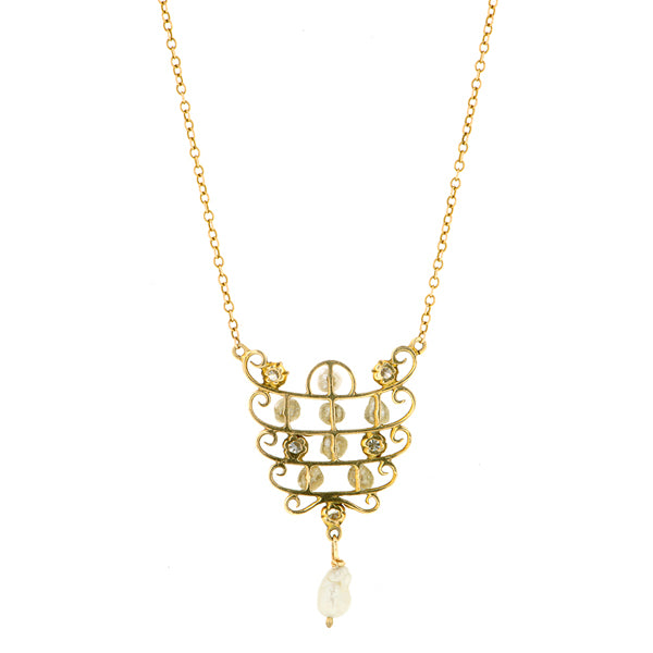 Vintage Diamond & Pearl Necklace:: Doyle & Doyle