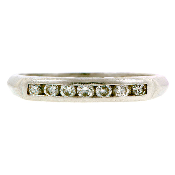 Vintage ring; a Platinum Diamond Wedding Band sold by Doyle & Doyle vintage and antique jewelry boutique.