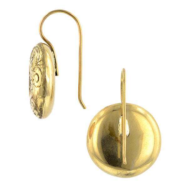 Vintage Engraved Round Drop Earrings:: Doyle & Doyle