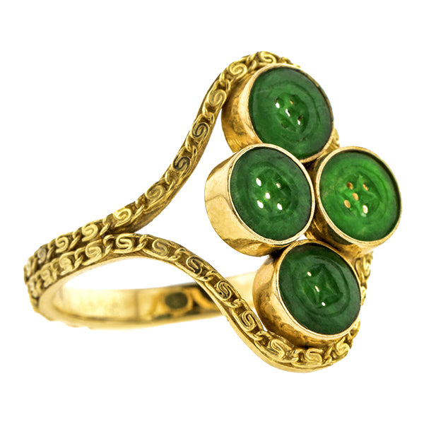 Vintage Jadeite Button Ring:: Doyle & Doyle