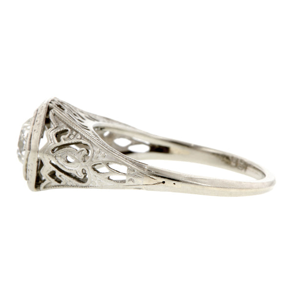 Art Deco Engagement Ring, Old Mine 0.40:: Doyle & Doyle