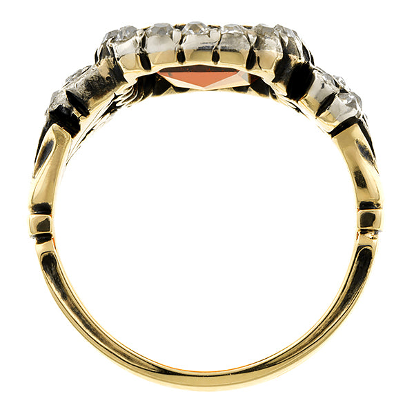 Georgian Hessonite Garnet & Diamond Ring:: Doyle & Doyle