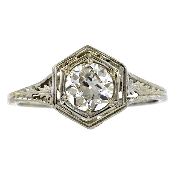 Vintage Filigree Engagement Ring, Old Euro, 0.70ct::Doyle & Doyle