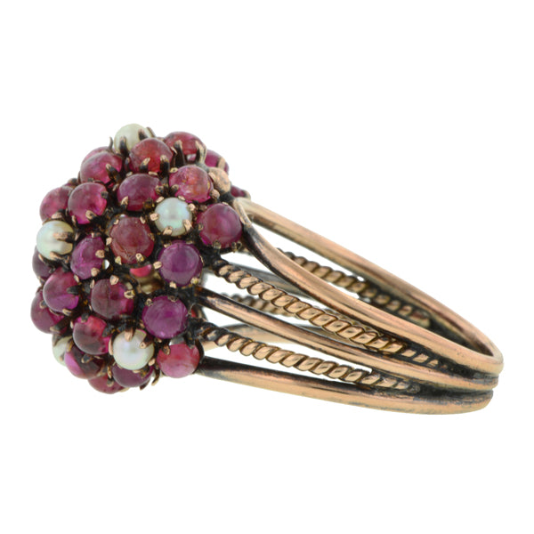 Vintage Ruby & Pearl Ring:: Doyle & Doyle