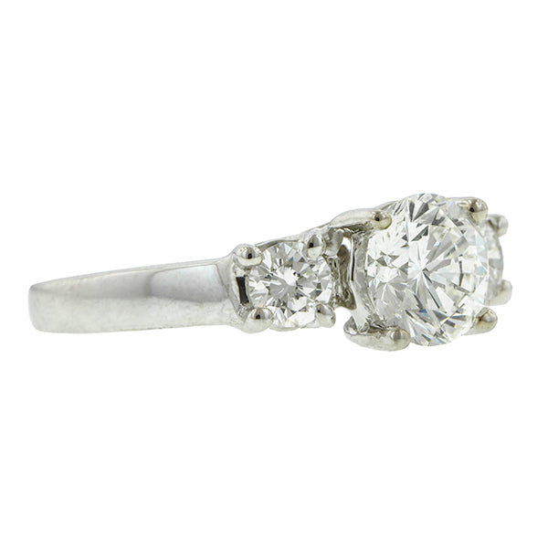 Estate Three Stone Diamond Engagement Ring; RBC 1.34ctw:: Doyle & Doyle