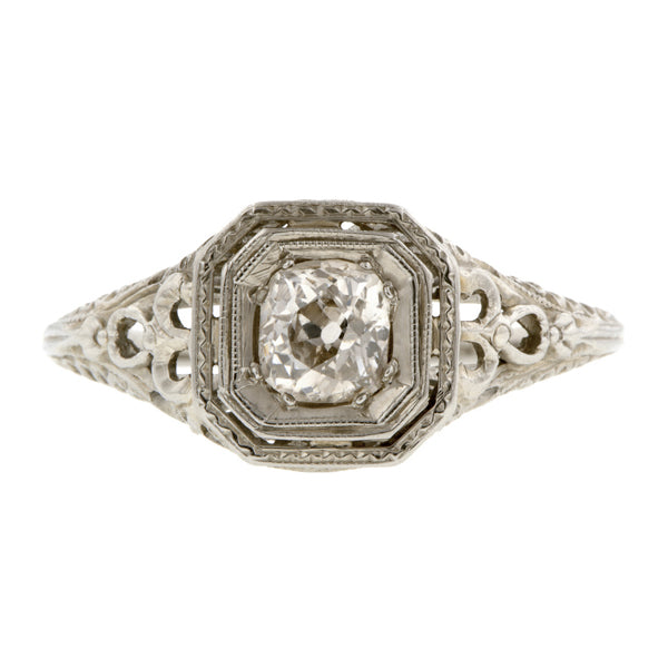 Vintage Engagement Ring, Old Mine 0.40:: Doyle & Doyle