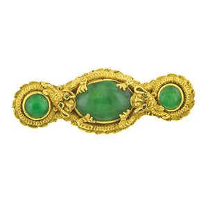 Vintage Jade Dragon Pin