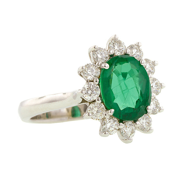 Emerald & Diamond Frame Ring::Doyle & Doyle