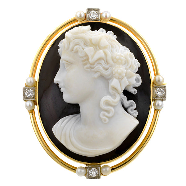 Vintage Sardonyx Cameo Brooch:: Doyle & Doyle